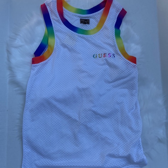 New GUESS Mesh Rainbow Tank - Picture 5 of 6